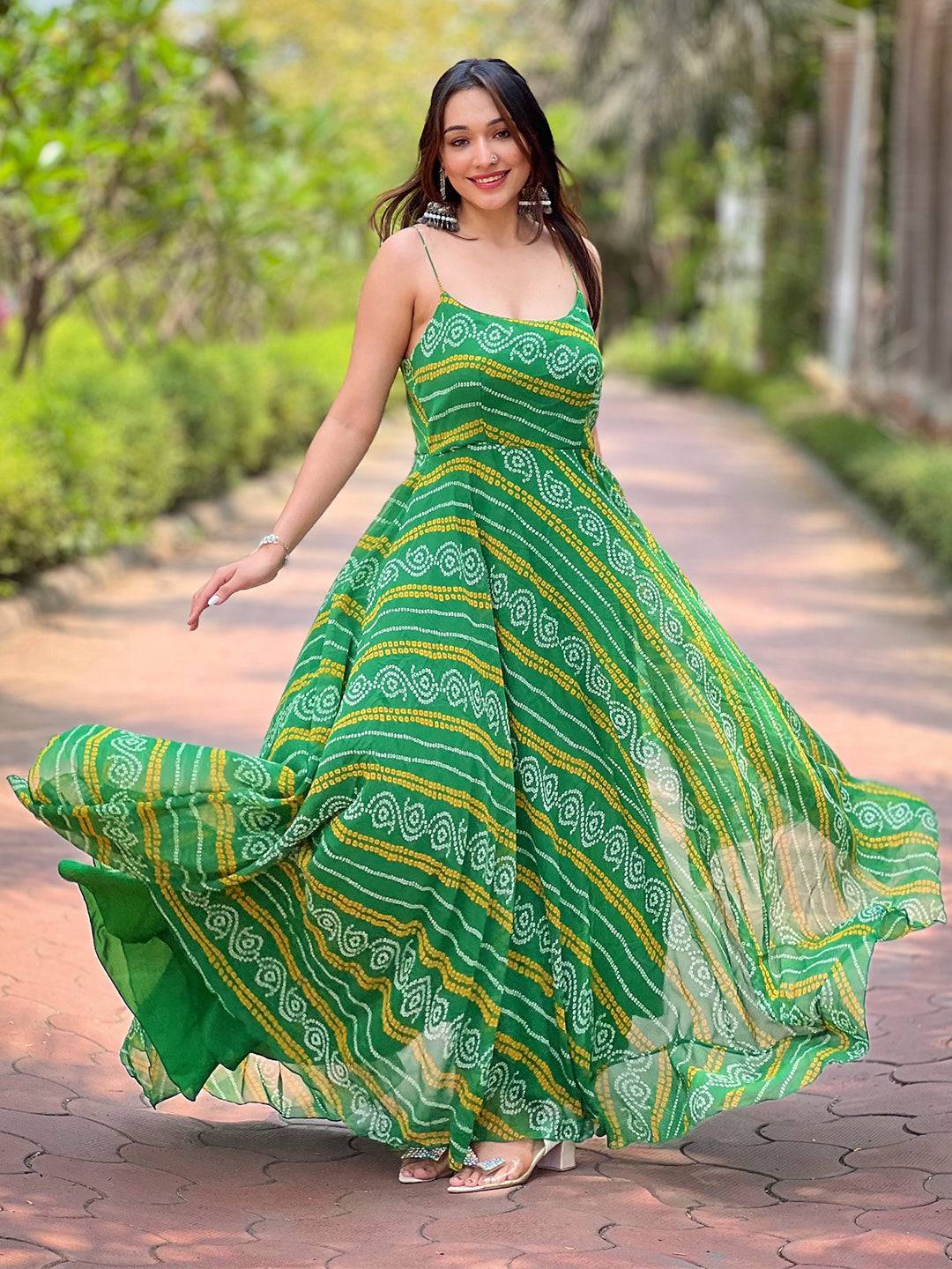 green long dress